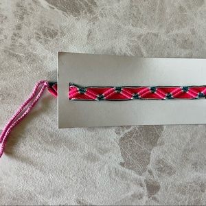 Pink friendship woven bracelet